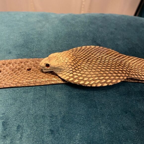 Real snake head belt , size 34 - Picture 1 of 10